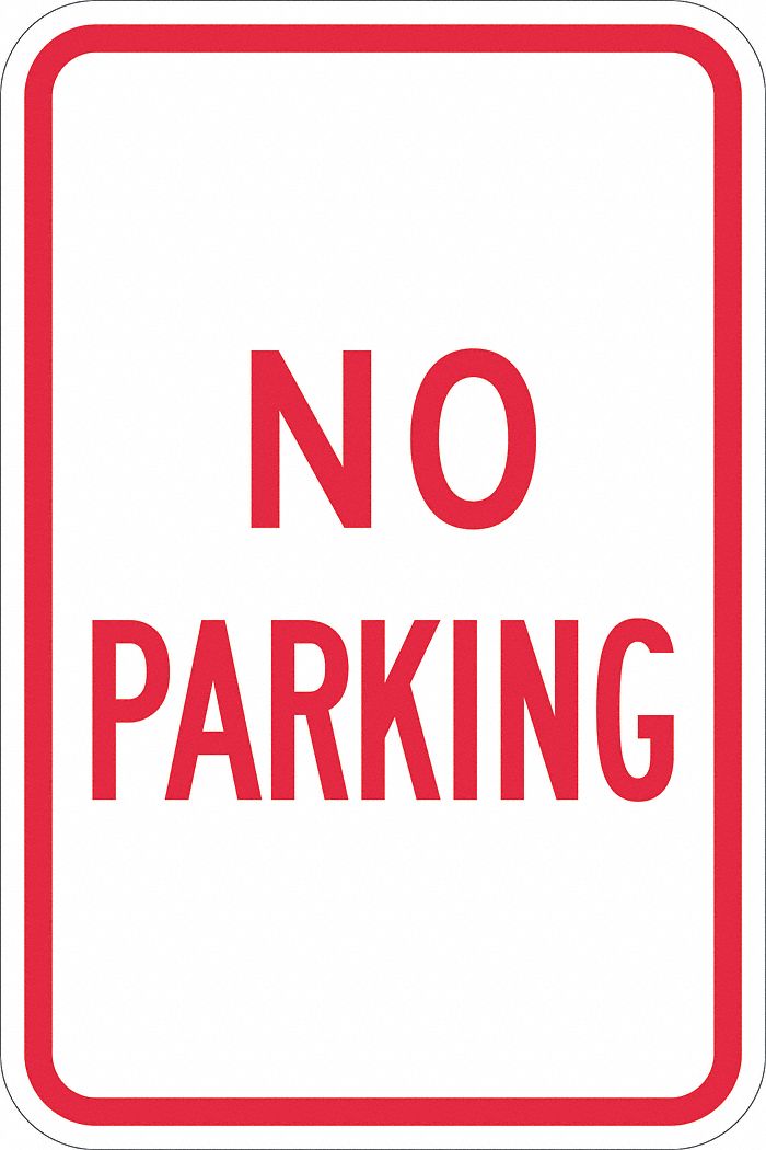 Parking Sign: 24 in x 18 in Nominal Sign Size, Aluminum, 0.080 in, R8-3 MUTCD