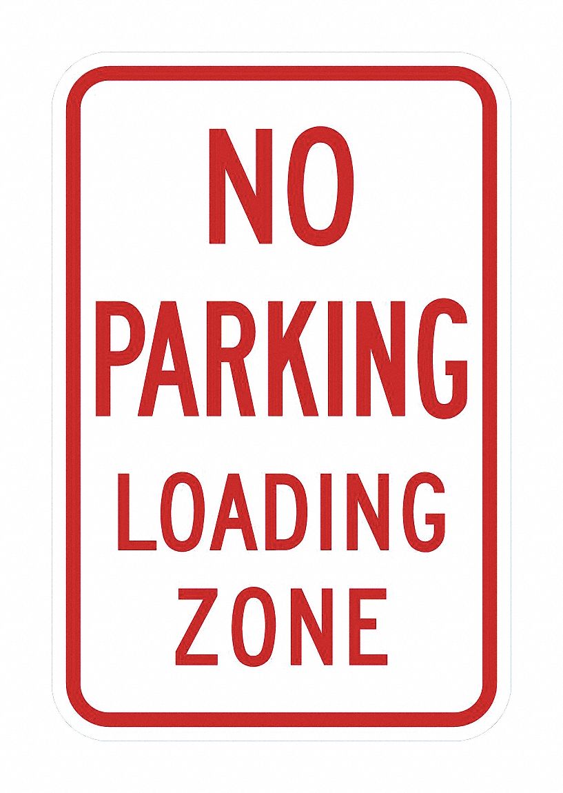 No Parking Sign: 18 in x 12 in Nominal Sign Size, Aluminum, 0.063 in, R7-6 MUTCD, Diamond