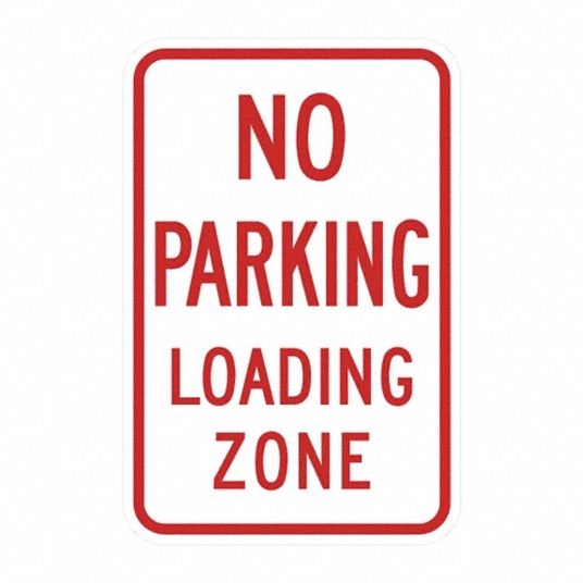 18 in x 12 in Nominal Sign Size, Aluminum, No Parking Sign - 448W22|T1 ...