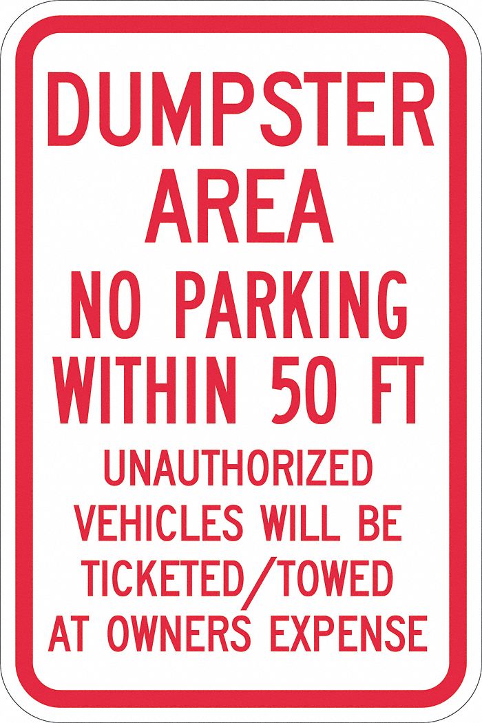 Facility Sign: 18 in x 12 in Nominal Sign Size, Aluminum, 0.063 in, Diamond