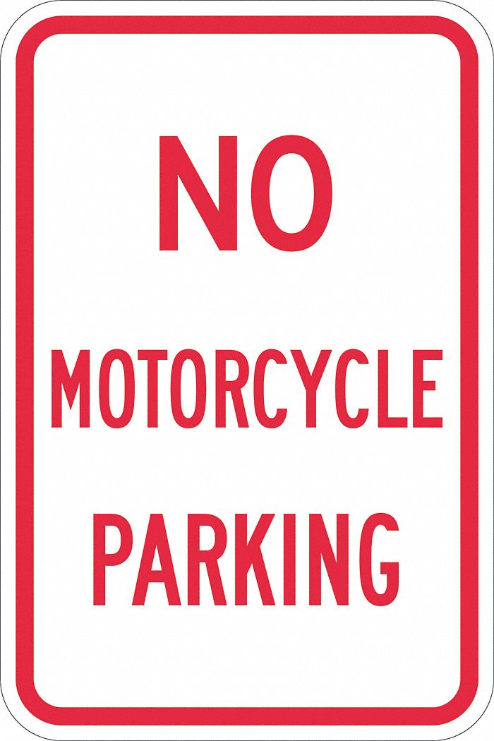 No Parking Sign: 18 in x 12 in Nominal Sign Size, Aluminum, 0.063 in, Engineer