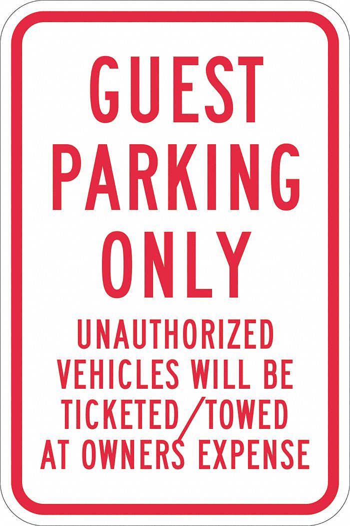 18 In X 12 In Nominal Sign Size Aluminum Parking Sign 448W53 T1