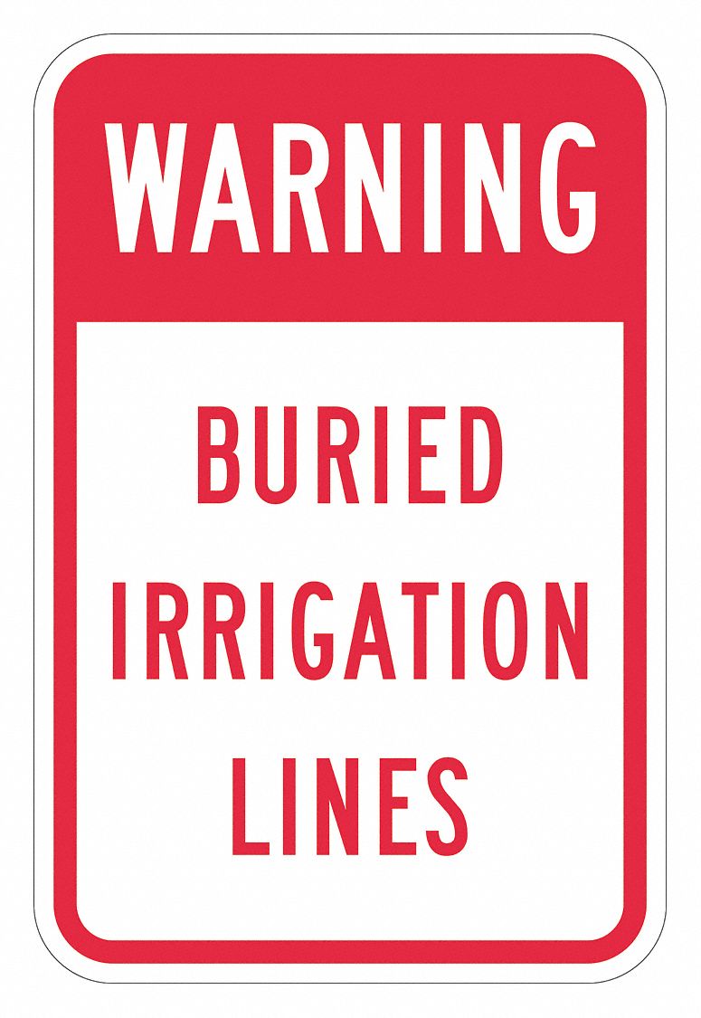 Reflective  Buried Pipeline Warning Sign: Aluminum, Mounting Holes Sign Mounting, 0.063 in Thick