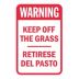 Warning : Keep Off The Grass Retirese Del Pasto Signs