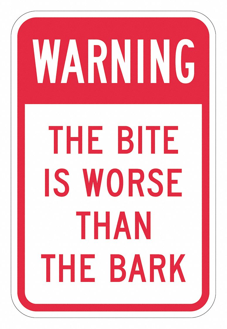 Reflective Guard Dog Warning Sign: Aluminum, Mounting Holes Sign Mounting, 0.063 in Thick