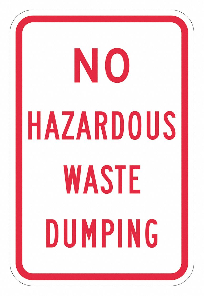 Reflective Hazardous Materials Sign: Aluminum, Mounting Holes Sign Mounting, 0.063 in Thick, Metal