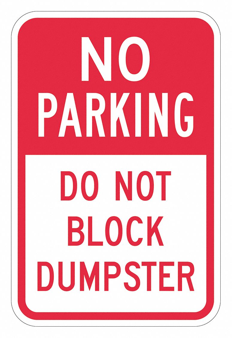 Parking Sign: 18 in x 12 in Nominal Sign Size, Aluminum, 0.063 in, High Intensity Prismatic