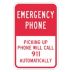 Emergency Phone: Emergency Phone Picking Up Phone Will Call 911 Automatically Signs