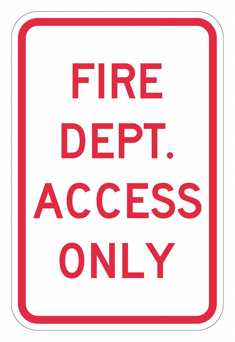 Reflective Fire Connection Sign: Aluminum, Mounting Holes Sign Mounting, 0.063 in Thick, No Header