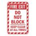Fire Exit: Fire Exit Do Not Block Keep Clear At All Times Signs