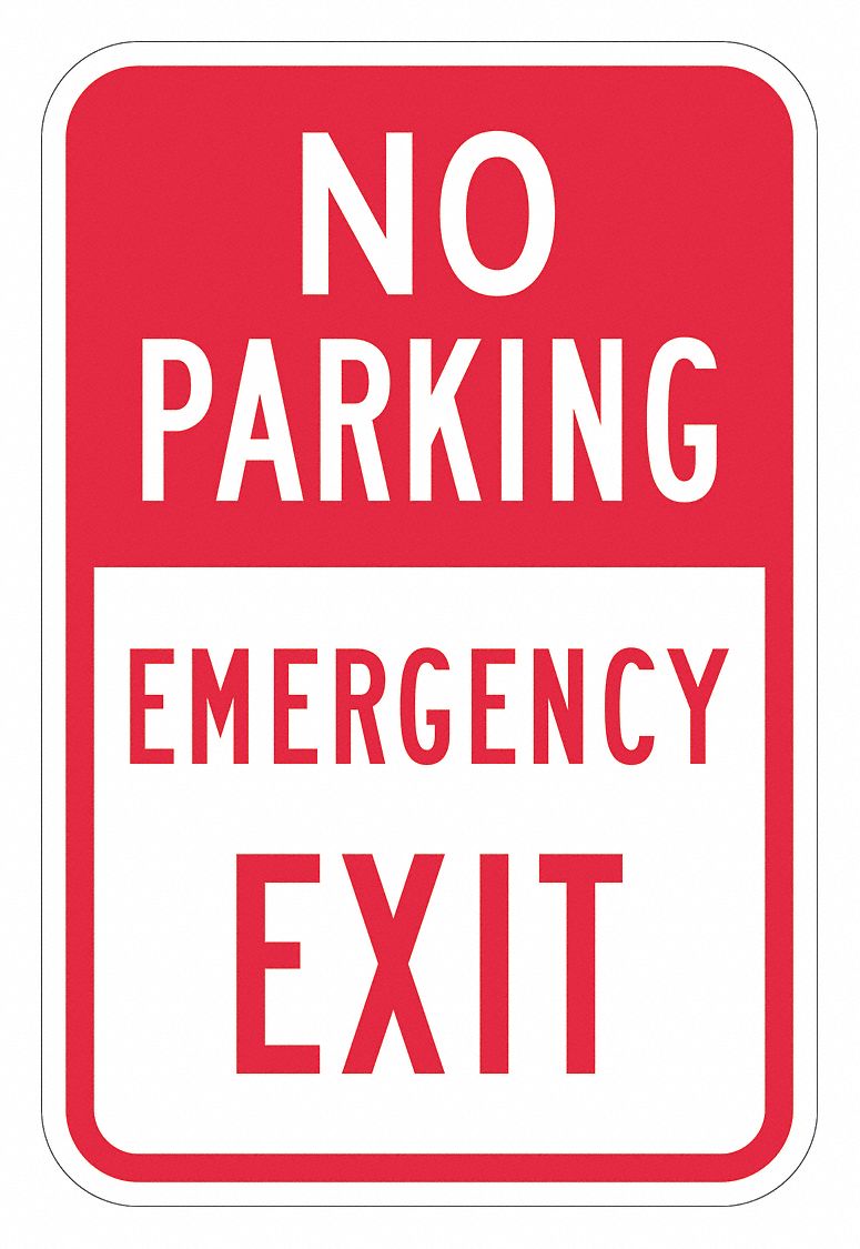 Parking Sign: 18 in x 12 in Nominal Sign Size, Aluminum, 0.063 in, High Intensity Prismatic