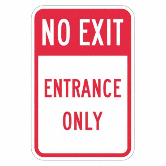 LYLE No Exit Sign For Parking Lots, Sign Legend Entrance Only, 18 in x ...