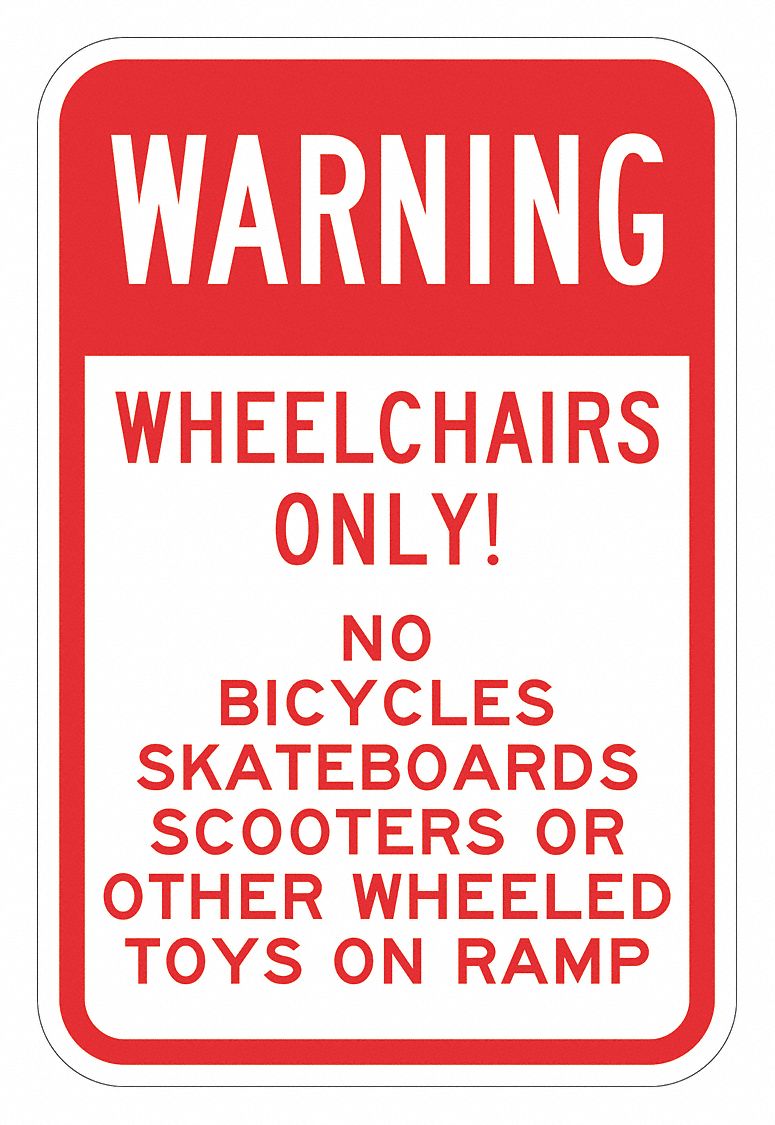 Reflective No Skateboards Warning Sign: Aluminum, Mounting Holes Sign Mounting, 0.063 in Thick