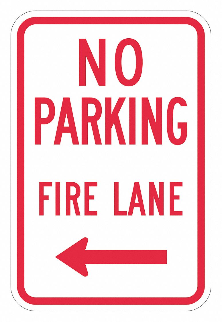 18 in x 12 in Nominal Sign Size, Aluminum, Fire Lane Sign - 449D68|T1 ...