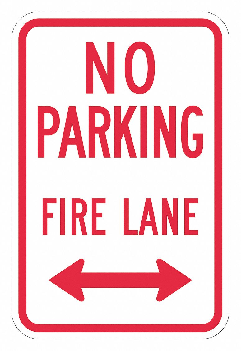 No Parking Sign: 18 in x 12 in Nominal Sign Size, Aluminum, 0.063 in, R7-22D MUTCD, Diamond
