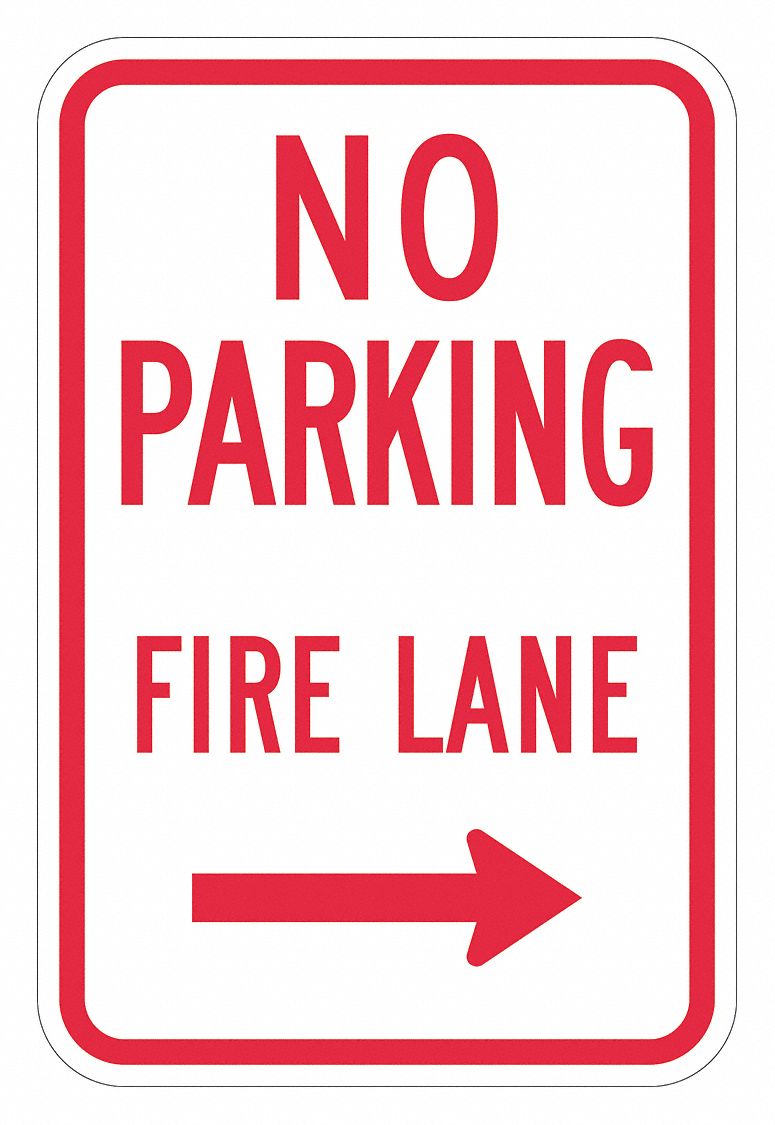 No Parking Sign: 18 in x 12 in Nominal Sign Size, Aluminum, 0.063 in, R7-22R MUTCD, Diamond
