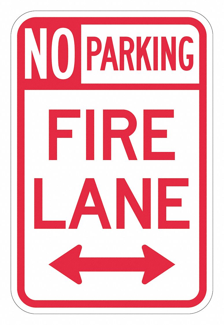 915122-4 Lyle Fire Lane Parking Sign, Sign Legend Fire Lane, MUTCD Code R7-2,  18 x 12 in