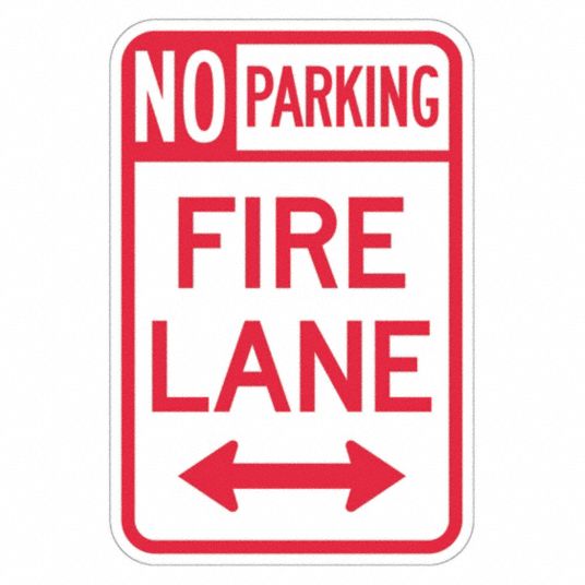 915122-4 Lyle Fire Lane Parking Sign, Sign Legend Fire Lane, MUTCD Code R7-2,  18 x 12 in