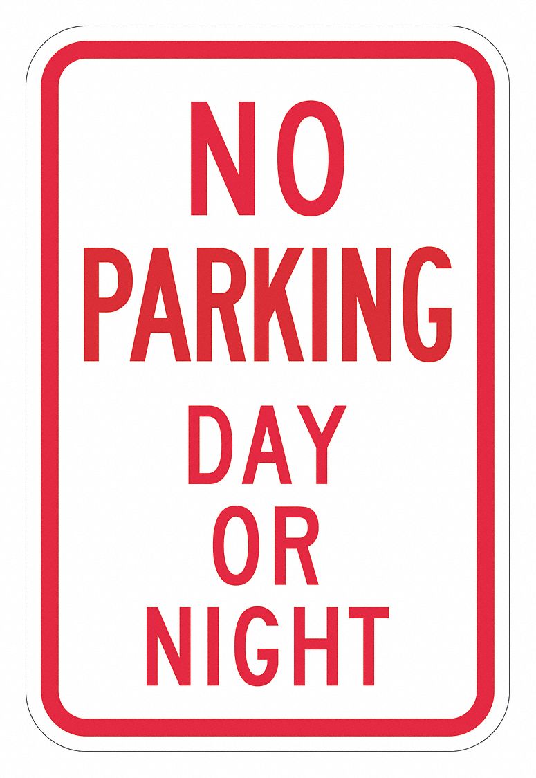 Parking Sign: 18 in x 12 in Nominal Sign Size, Aluminum, 0.063 in, High Intensity Prismatic