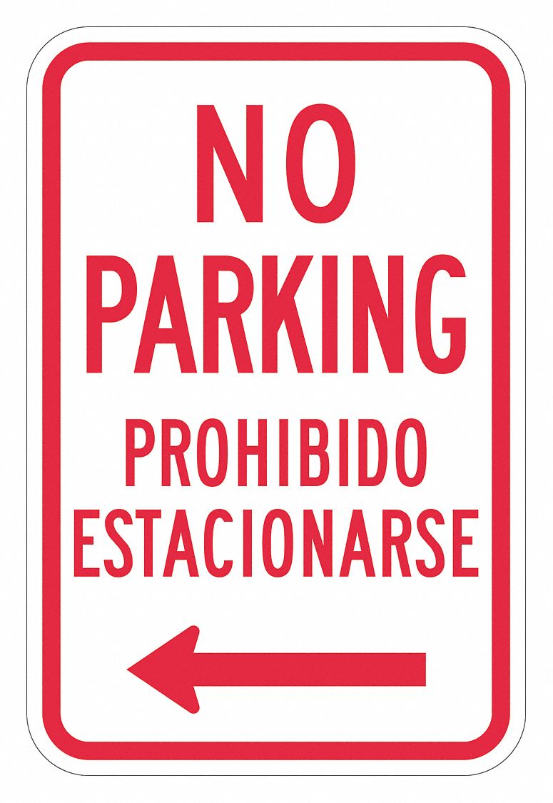 Parking Sign: 18 in x 12 in Nominal Sign Size, Aluminum, 0.063 in, High Intensity Prismatic