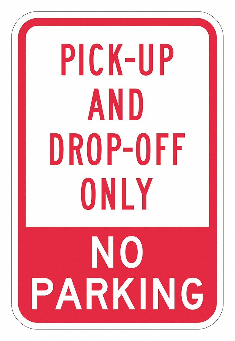 Parking Sign: 18 in x 12 in Nominal Sign Size, Aluminum, 0.063 in, High Intensity Prismatic