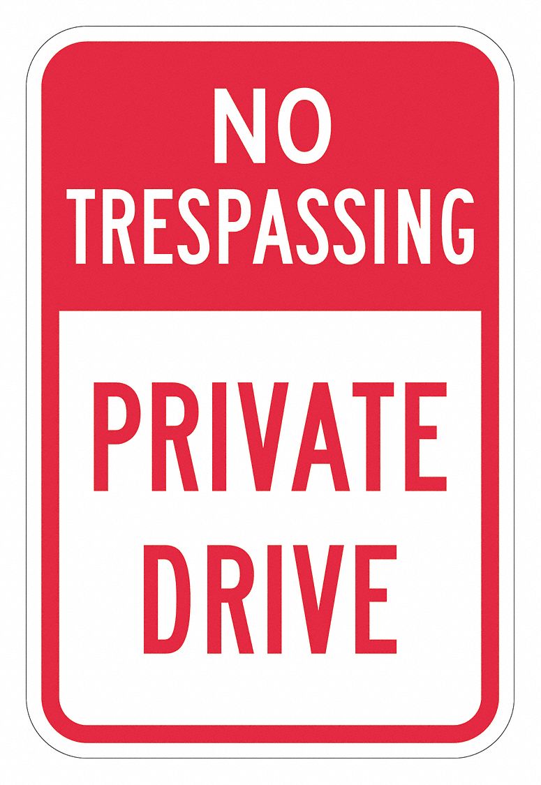 Reflective  No Trespassing Sign: Aluminum, Mounting Holes Sign Mounting, 0.063 in Thick