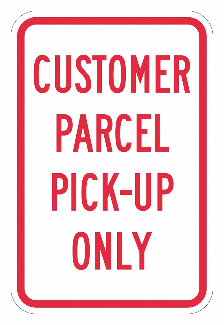 No Parking Sign: 18 in x 12 in Nominal Sign Size, Aluminum, 0.063 in, Diamond