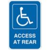 Handicapped Parking Access At Rear Signs