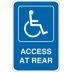 Handicapped Parking Access At Rear Signs