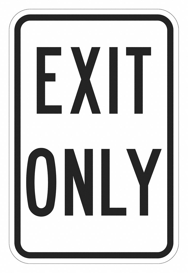 EXITサイン 18 in x 12 in Nominal Sign Size, Aluminum, Exit Sign