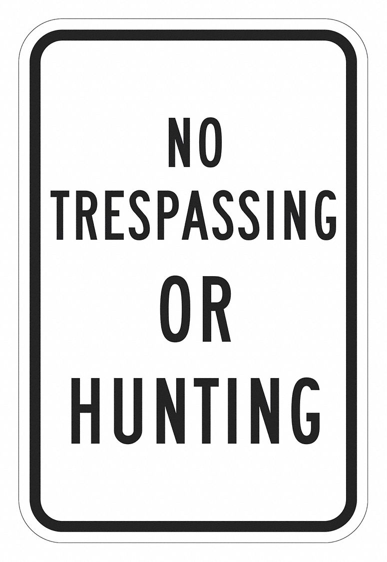 Reflective  No Trespassing  Sign: Aluminum, Mounting Holes Sign Mounting, Engineer Grade