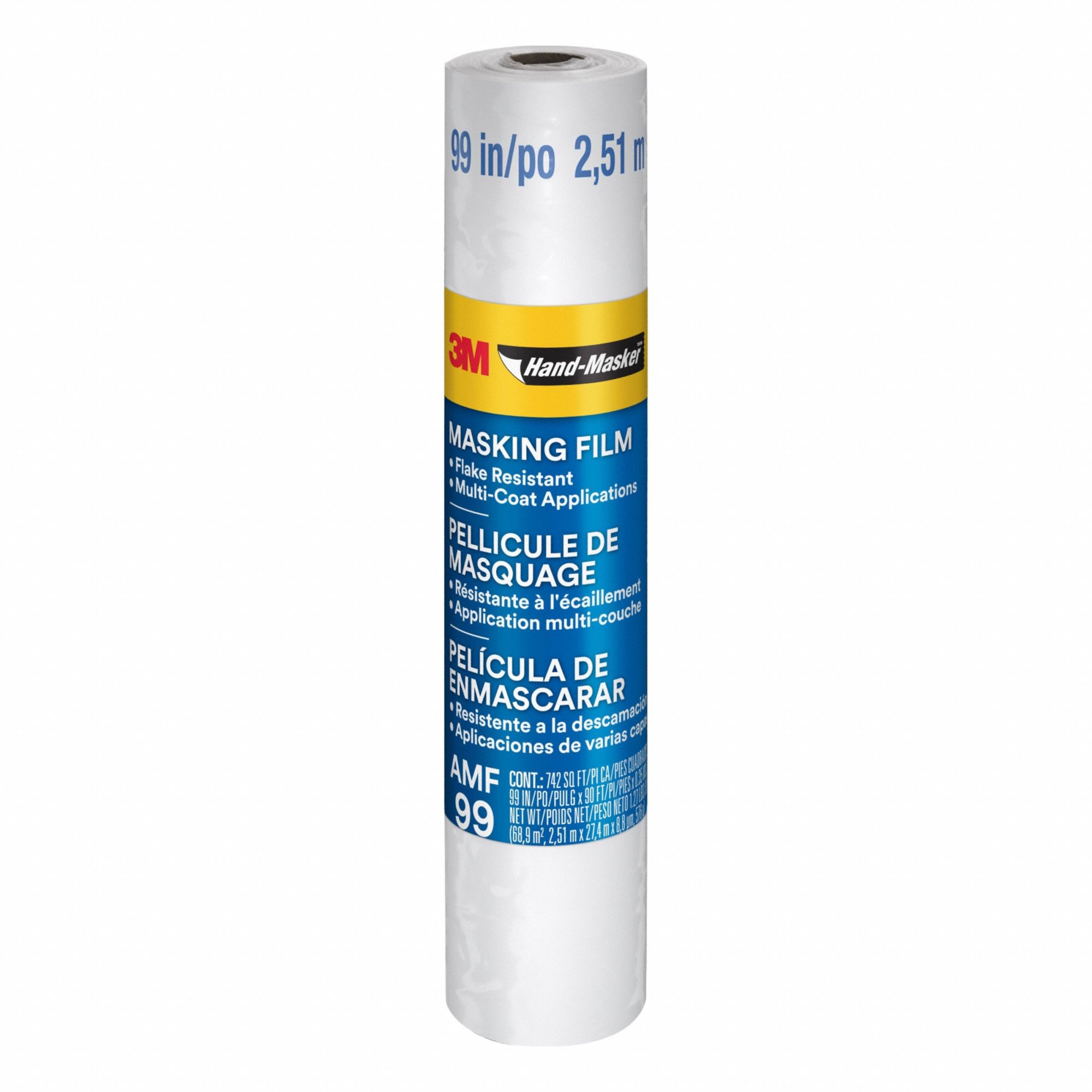 Paint Booth Masking Film: 8 1/4 ft Nominal Wd, 90 ft Nominal Lg, White, Leakproof