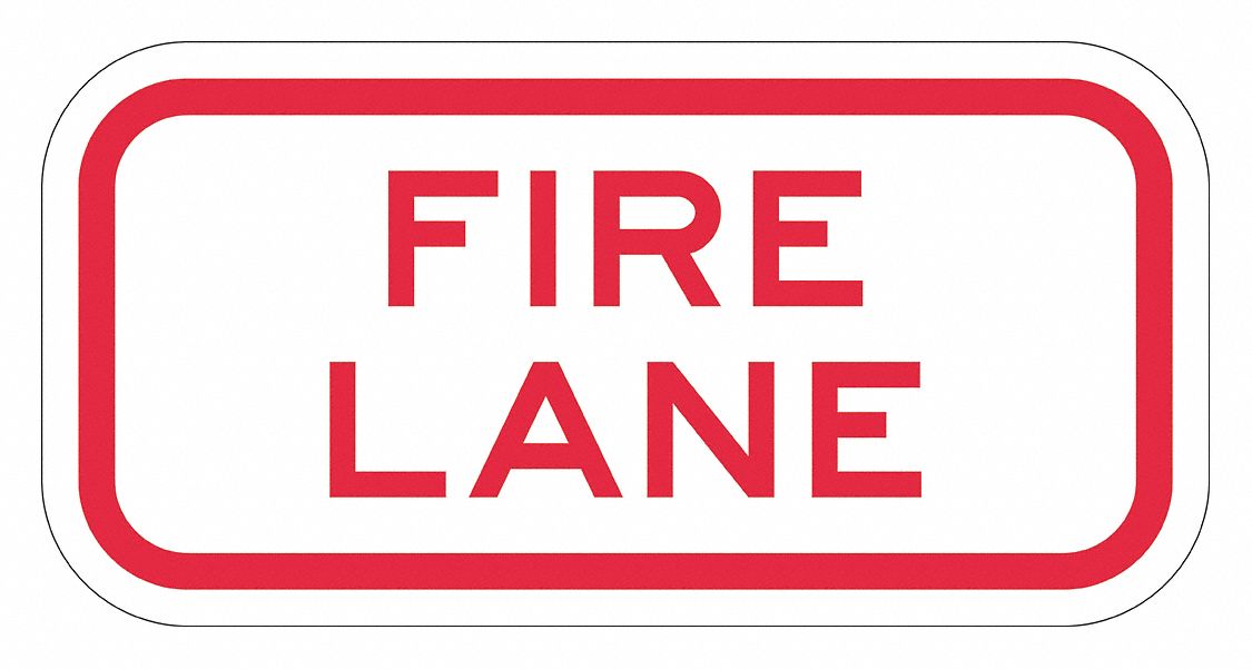 Fire Lane Sign: 6 in x 12 in Nominal Sign Size, Aluminum, 0.063 in, Diamond