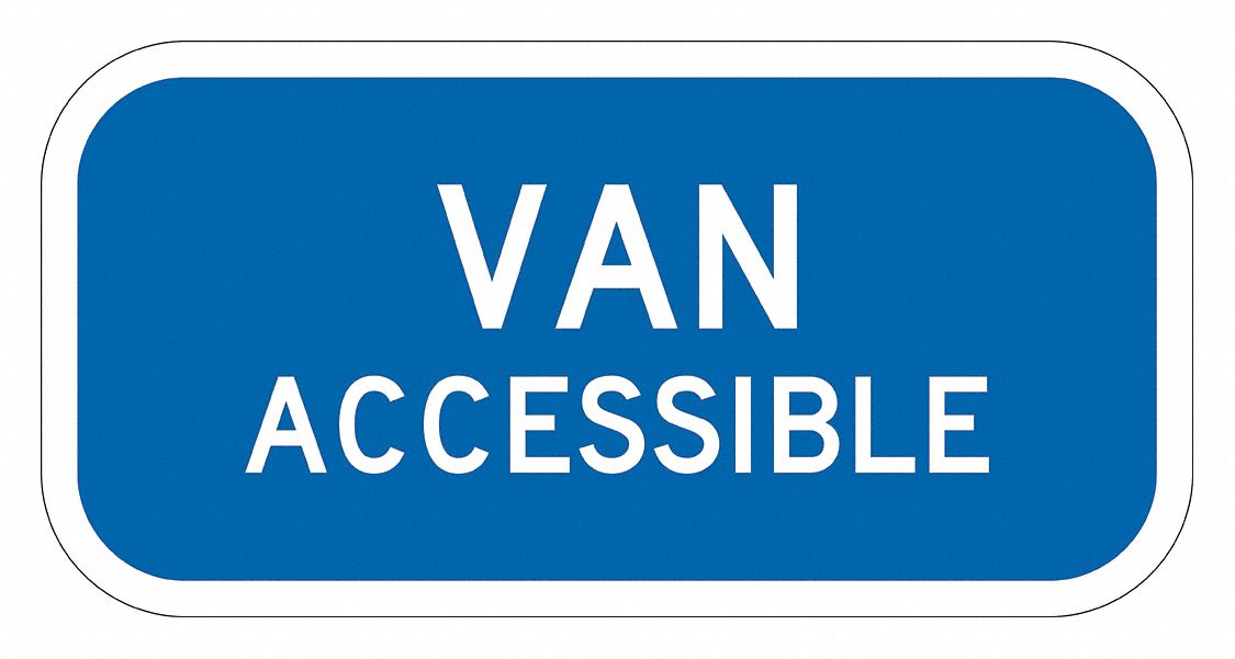 Handicap Parking Sign: 6 in x 12 in Nominal Sign Size, Aluminum, 0.063 in, R7-8 MUTCD, ADA Compliant