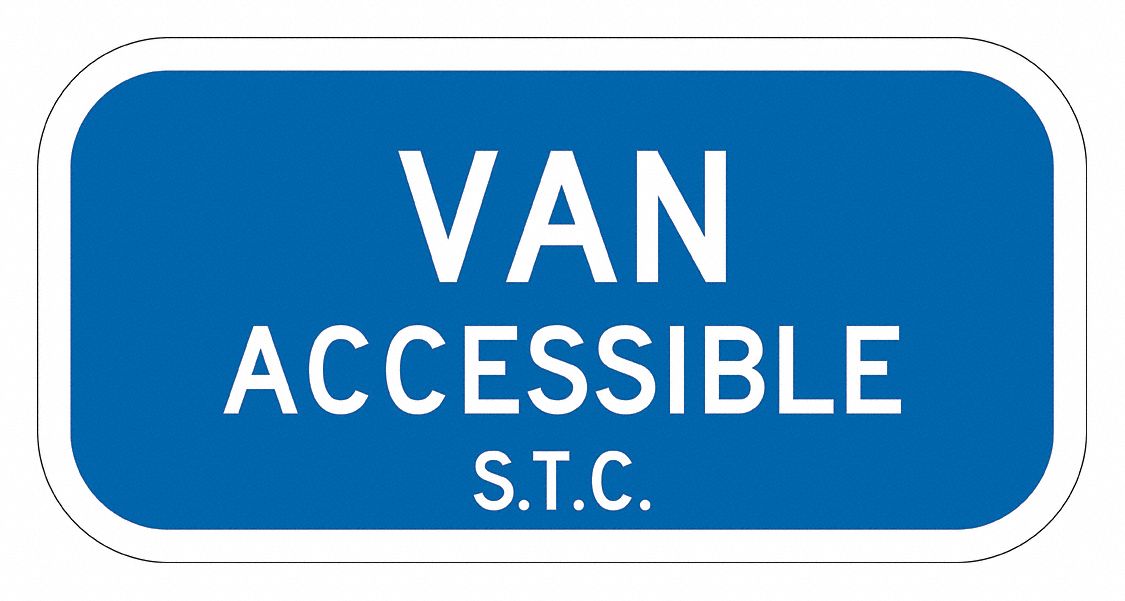 Parking Sign: 6 in x 12 in Nominal Sign Size, Aluminum, 0.063 in, ADA Compliant