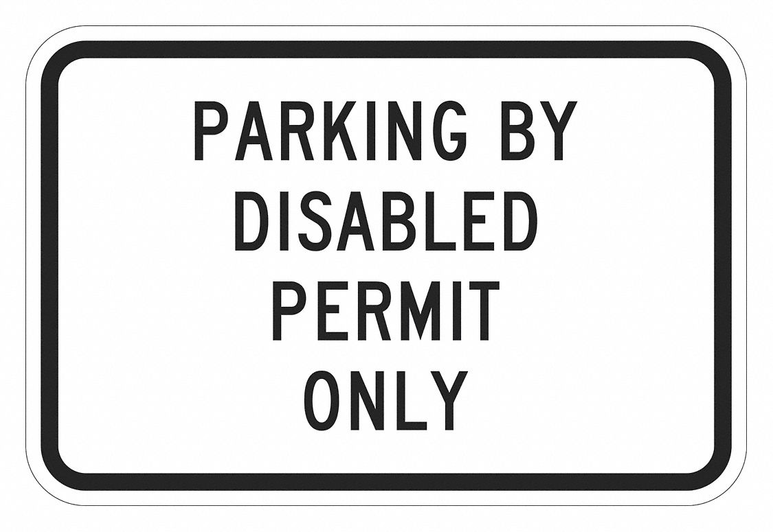 12 in x 18 in Nominal Sign Size, Aluminum, Handicap Parking Sign