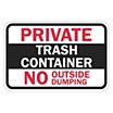 Private: Private Trash Container No Outside Dumping Signs image