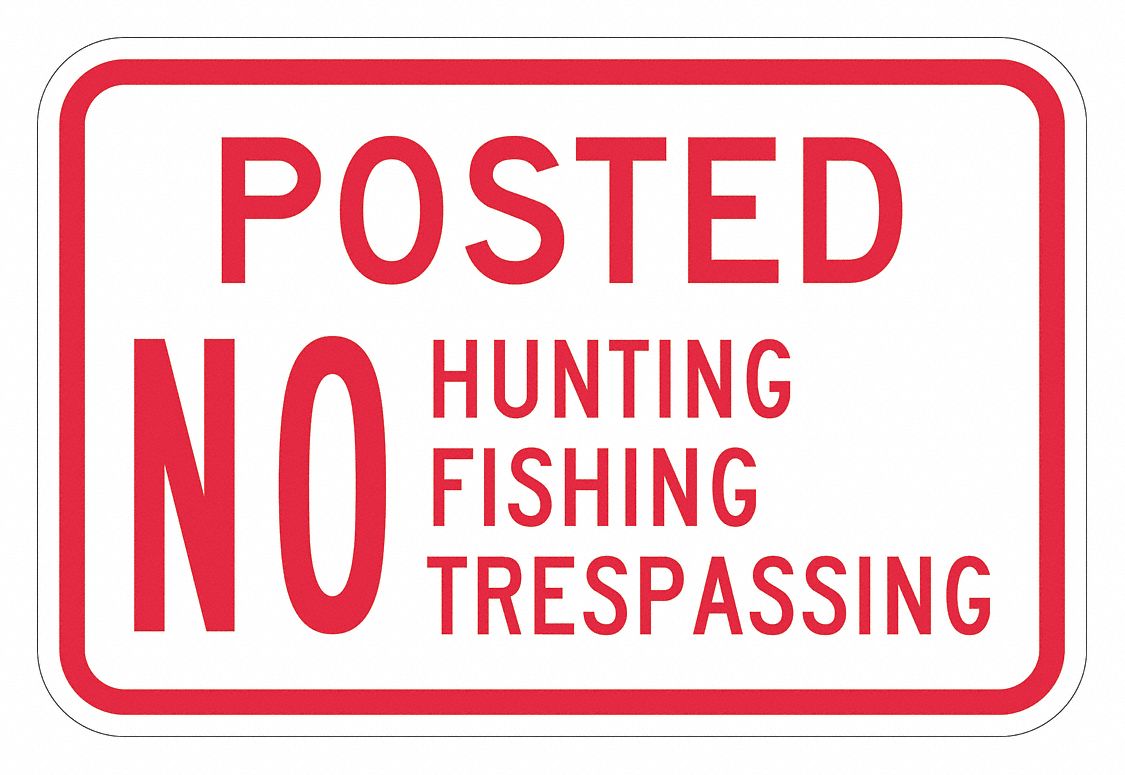 Reflective No Trespassing Sign: Aluminum, Mounting Holes Sign Mounting, 0.063 in Thick