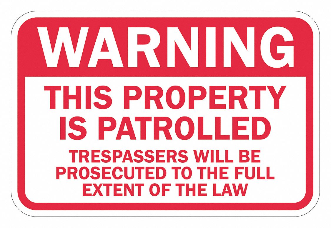 Reflective  No Trespassing Warning Sign: Aluminum, Mounting Holes Sign Mounting, 0.063 in Thick