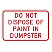 Do Not Dispose Of Paint In Dumpster Signs image