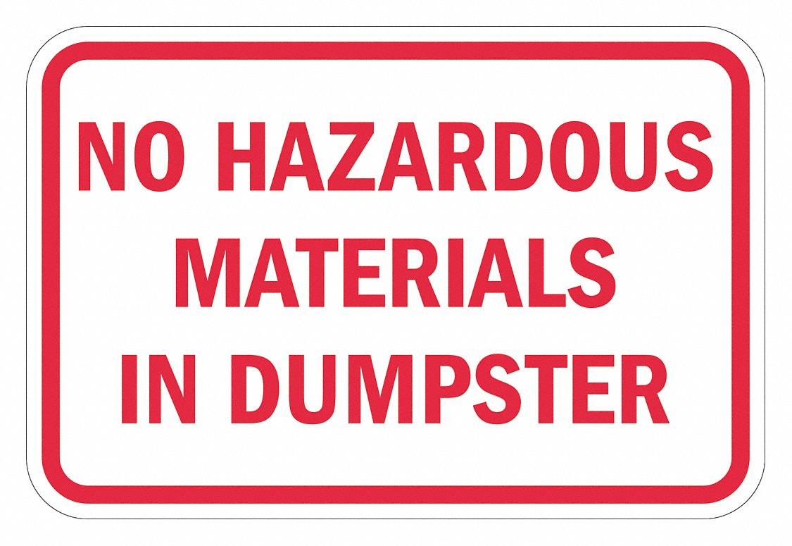 Reflective Hazardous Materials Sign: Aluminum, Mounting Holes Sign Mounting, 0.063 in Thick