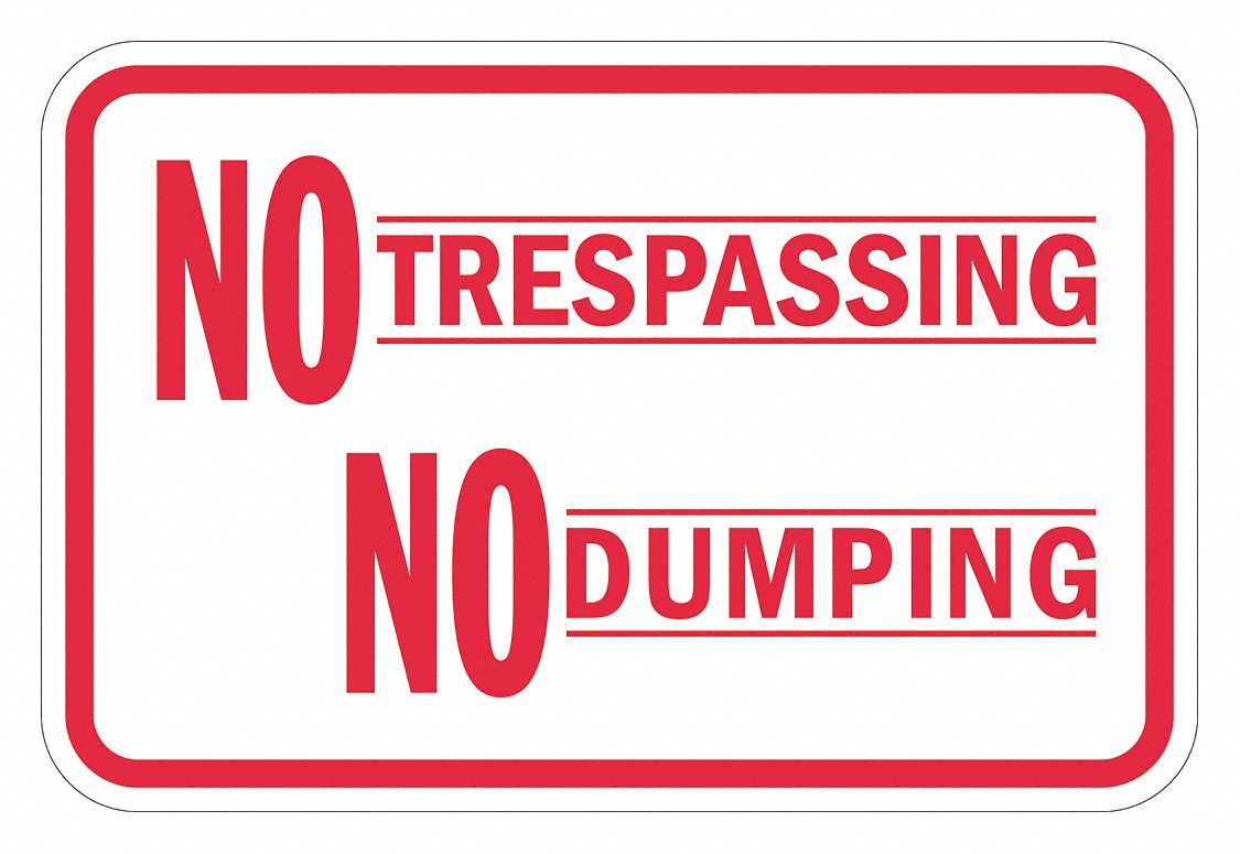 Reflective  No Trespassing  Sign: Aluminum, Mounting Holes Sign Mounting, 0.063 in Thick