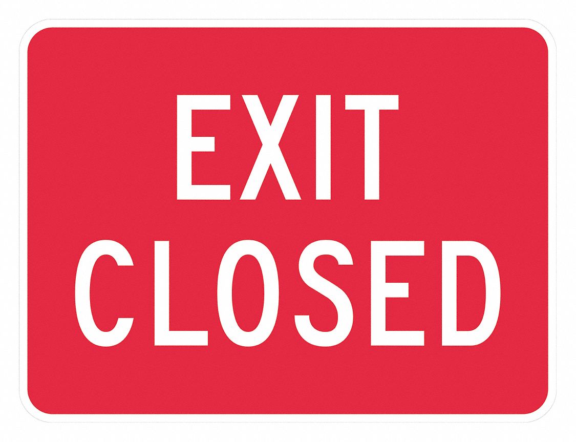 LYLE Exit Closed Sign For Parking Lots, Sign Legend Exit Closed, 12 in ...