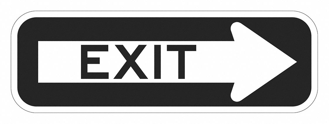 LYLE Exit Sign For Parking Lots, Sign Legend Exit, 6 in x 18 in ...