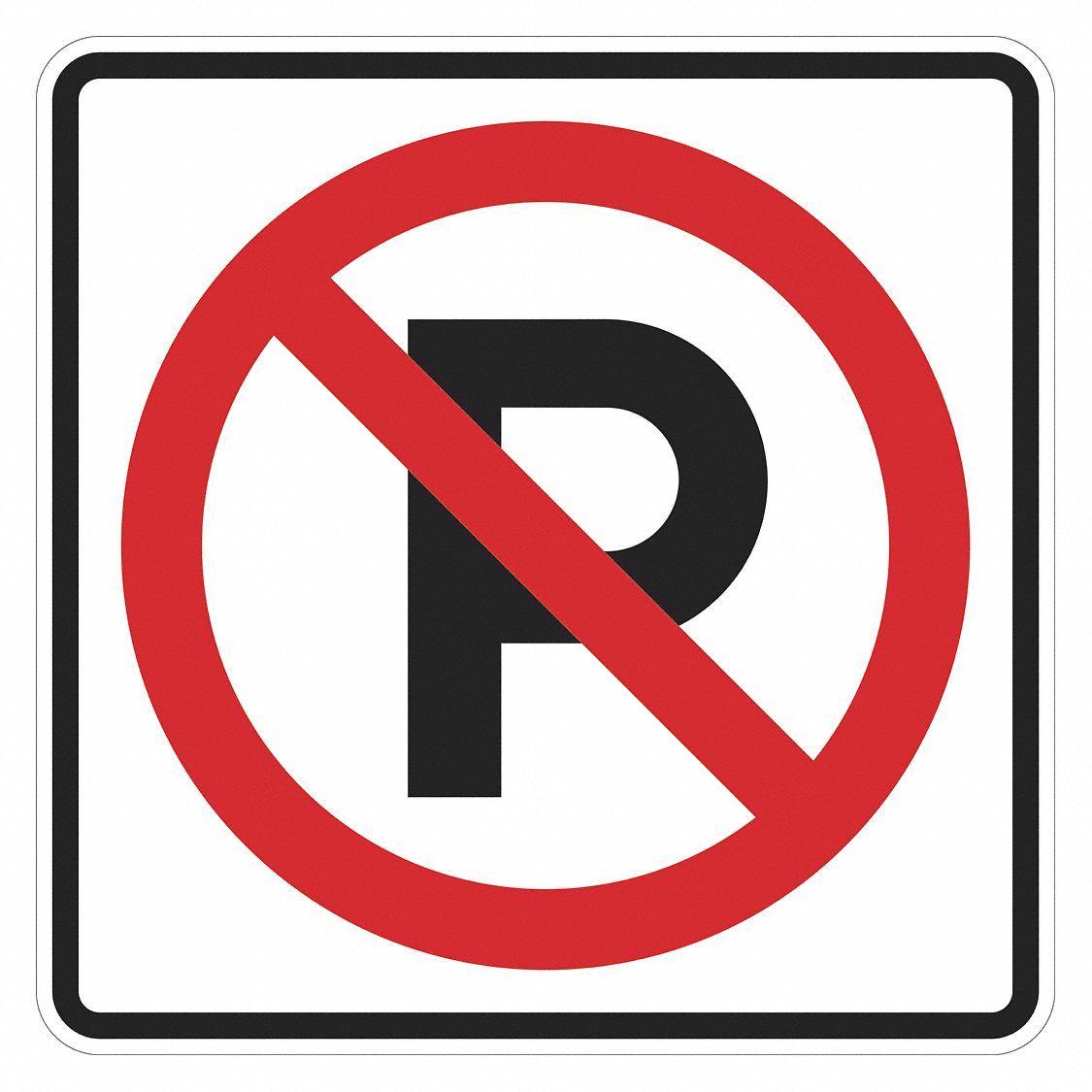 Parking Sign: 24 in x 24 in Nominal Sign Size, Aluminum, 0.080 in, R8-3A MUTCD, Engineer