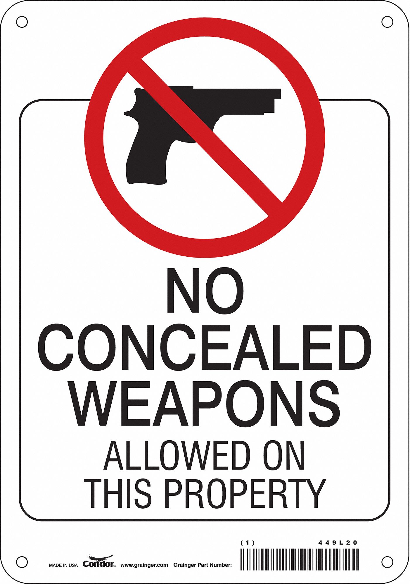 Safety Sign: Aluminum, Mounting Holes Sign Mounting, 10 in x 7 in Nominal Sign Size, 0.032 in Thick