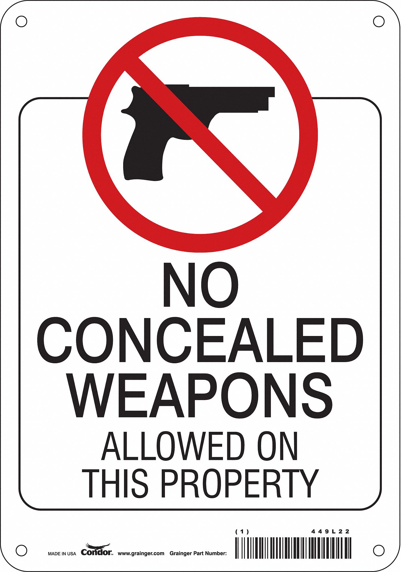 Safety Sign: Polyethylene, Mounting Holes Sign Mounting, 10 in x 7 in Nominal Sign Size