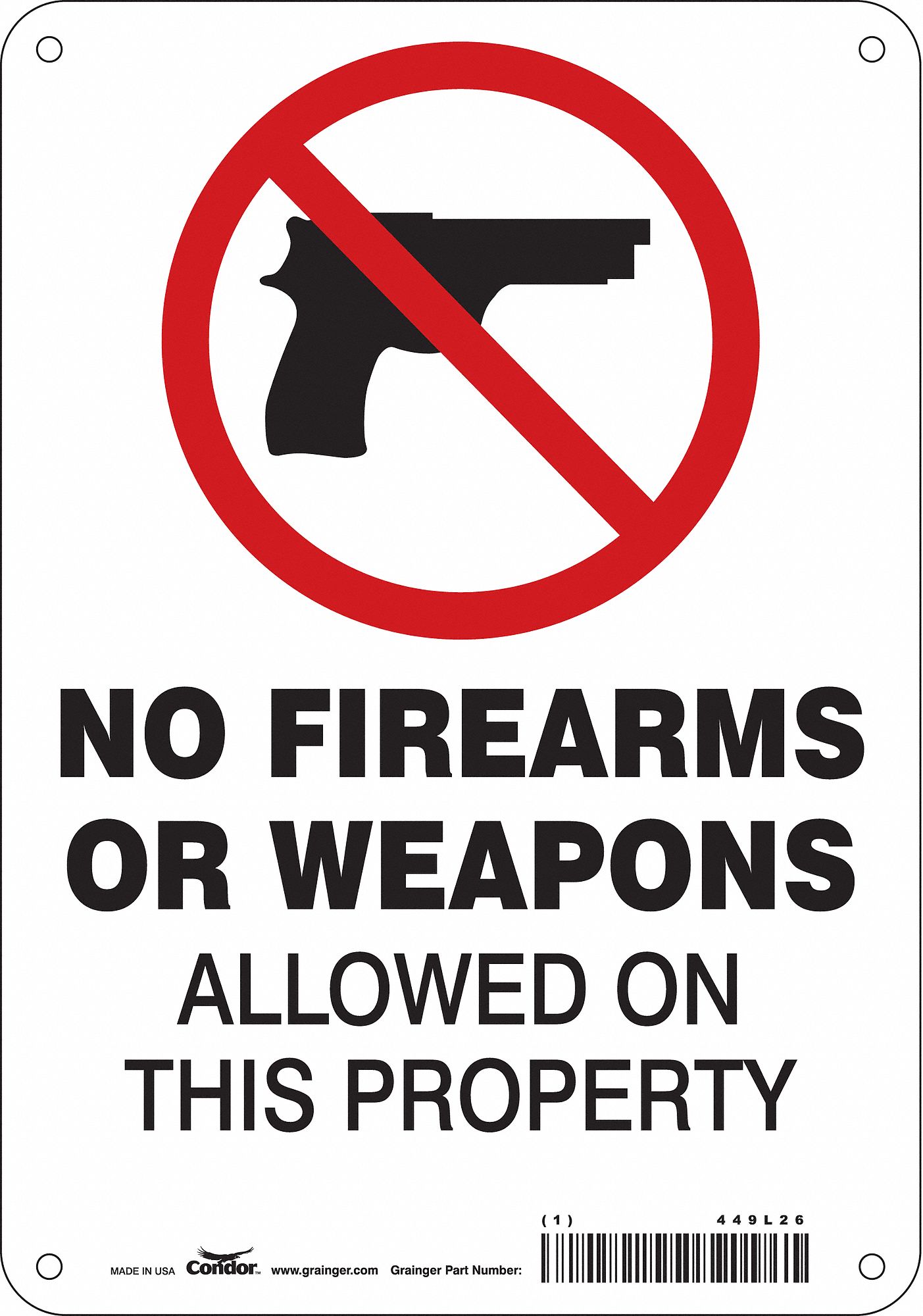 Safety Sign: Aluminum, Mounting Holes Sign Mounting, 10 in x 7 in Nominal Sign Size, 0.032 in Thick