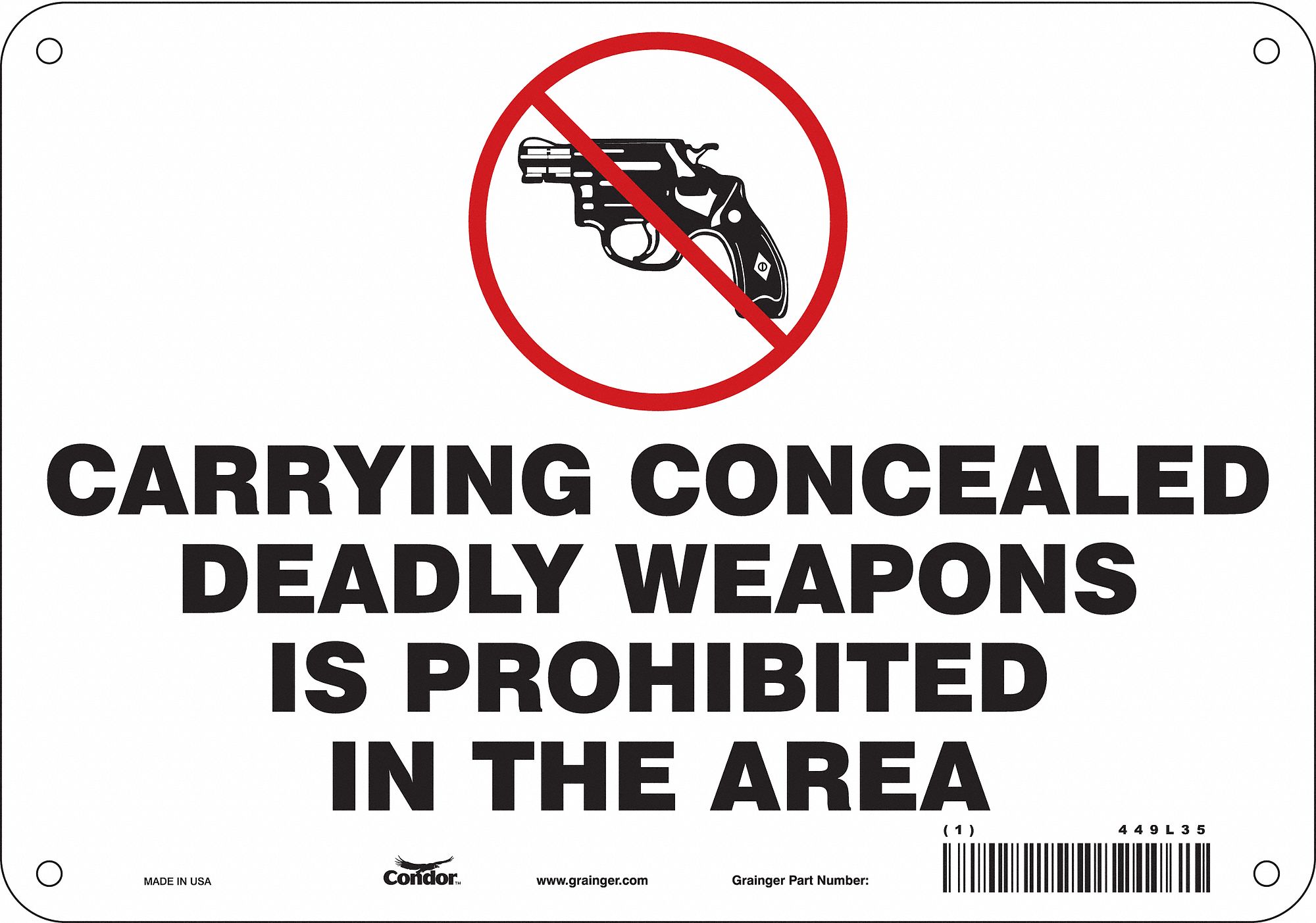 Safety Sign: Polyethylene, Mounting Holes Sign Mounting, 7 in x 10 in Nominal Sign Size