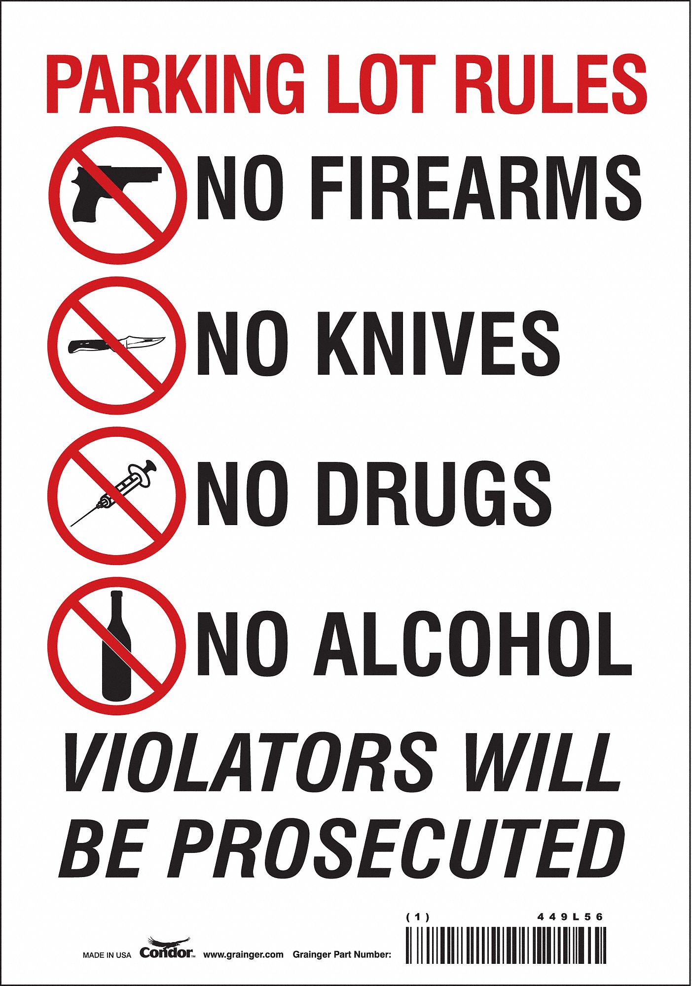 Safety Sign: Vinyl, Adhesive Sign Mounting, 10 in x 7 in Nominal Sign Size, Not Retroreflective